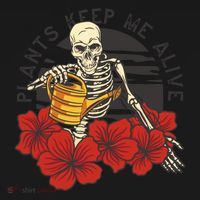 Plants Keep Me Alive Floral Skull Bucket Hat thumb 4