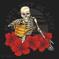 Plants Keep Me Alive Floral Skull Golf Towel thumb 3