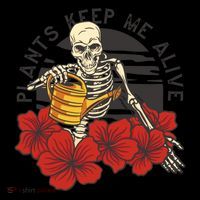 Plants Keep Me Alive Floral Skull Kids Sweatshirt thumb 2