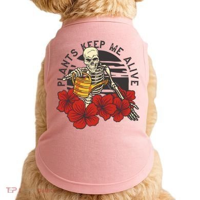 Plants Keep Me Alive Floral Skull Doggie Tank