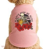 Plants Keep Me Alive Floral Skull Doggie Tank thumb 0
