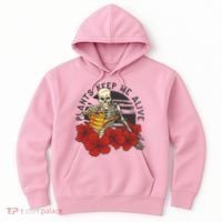 Plants Keep Me Alive Floral Skull Hoodie thumb 0