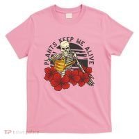 Plants Keep Me Alive Floral Skull T-Shirt thumb 0