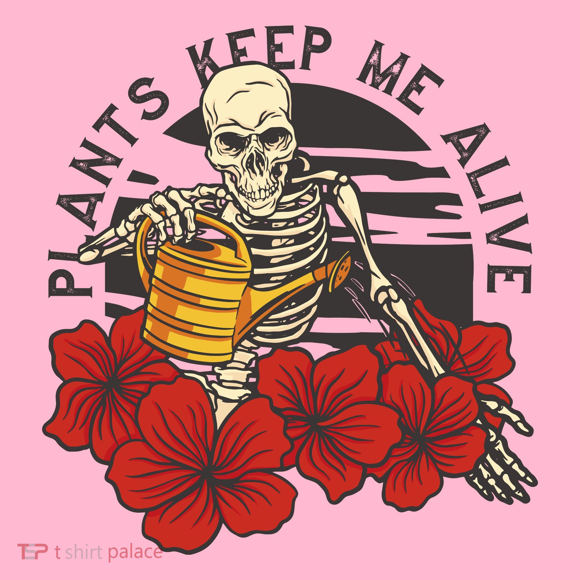 Plants Keep Me Alive Floral Skull Coaster