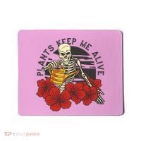 Plants Keep Me Alive Floral Skull Mousepad thumb 0