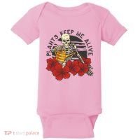 Plants Keep Me Alive Floral Skull Baby Bodysuit thumb 0