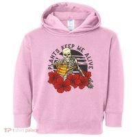 Plants Keep Me Alive Floral Skull Toddler Hoodie thumb 0