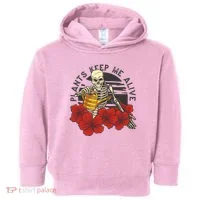 Plants Keep Me Alive Floral Skull Toddler Hoodie thumb 0