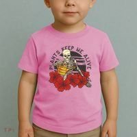 Plants Keep Me Alive Floral Skull Toddler T-Shirt thumb 2