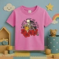 Plants Keep Me Alive Floral Skull Toddler T-Shirt thumb 3