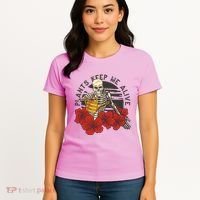 Plants Keep Me Alive Floral Skull Women's T-Shirt thumb 4