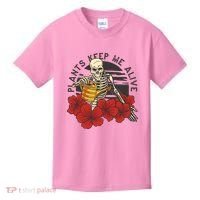 Plants Keep Me Alive Floral Skull Kids T-Shirt thumb 0