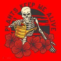Plants Keep Me Alive Floral Skull Santa Hat thumb 1