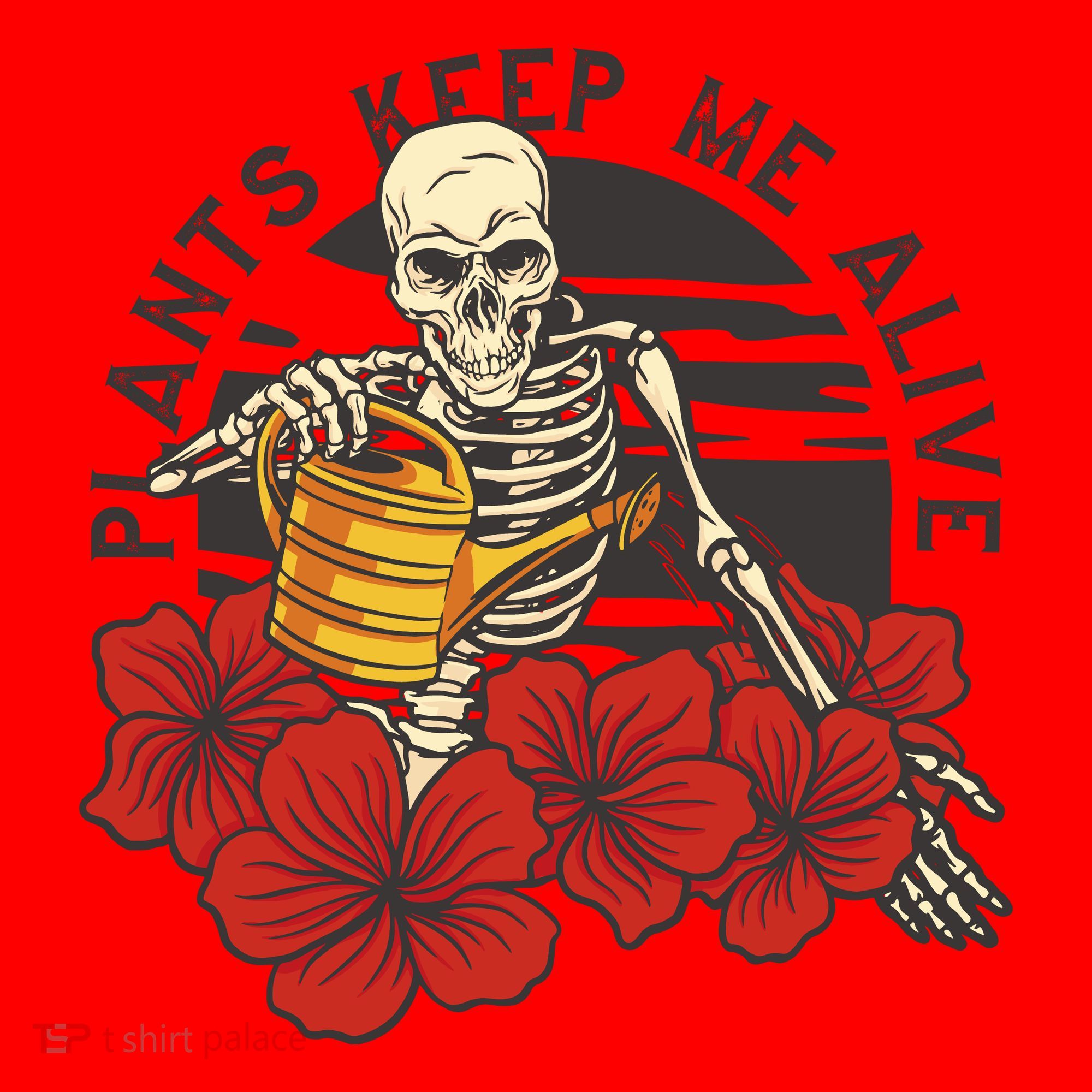 Plants Keep Me Alive Floral Skull Santa Hat