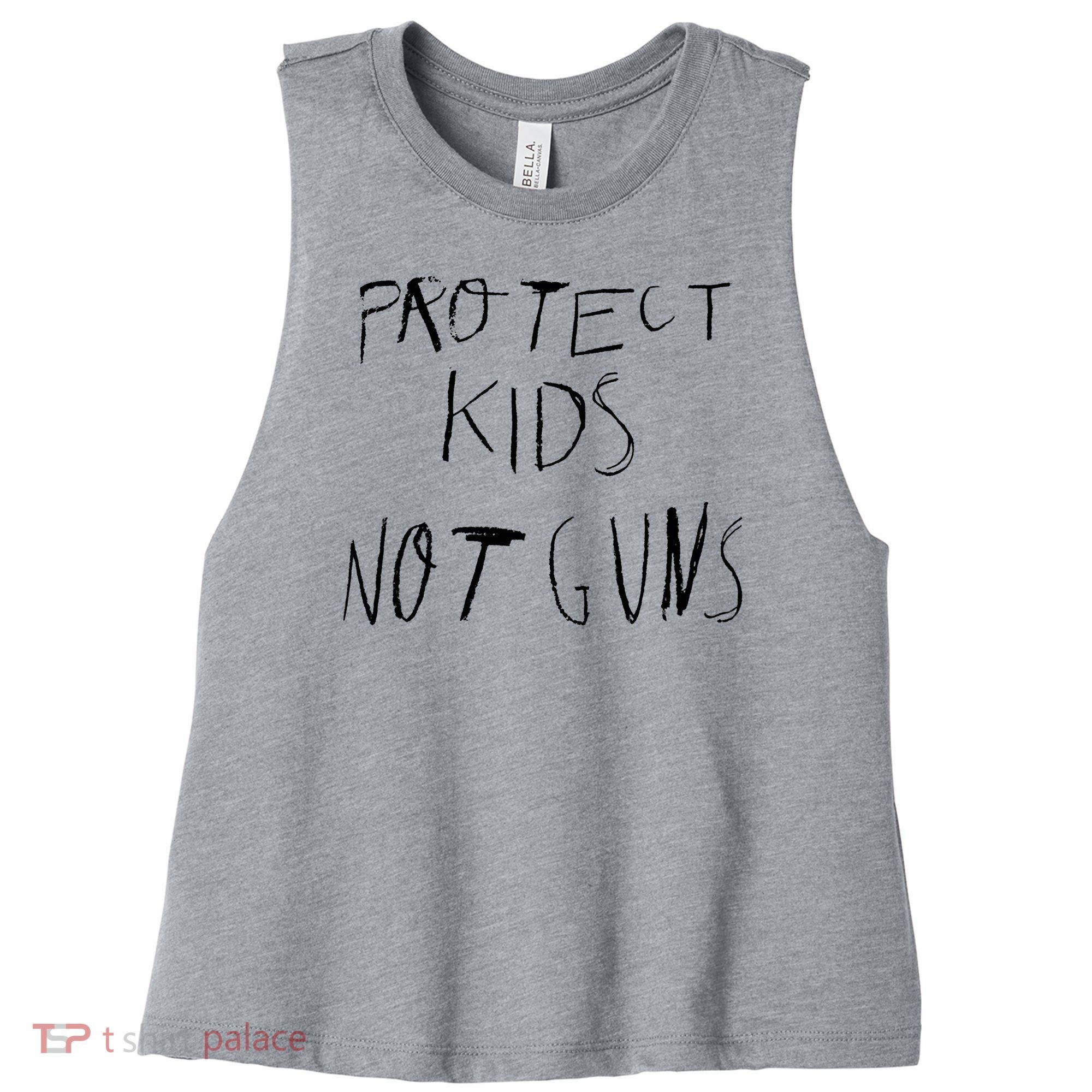 Protect Kid Not Guns Pencil Women's Racerback Cropped Tank