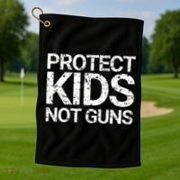 Protect Kids Not Guns Faded Grunge Golf Towel thumb 1