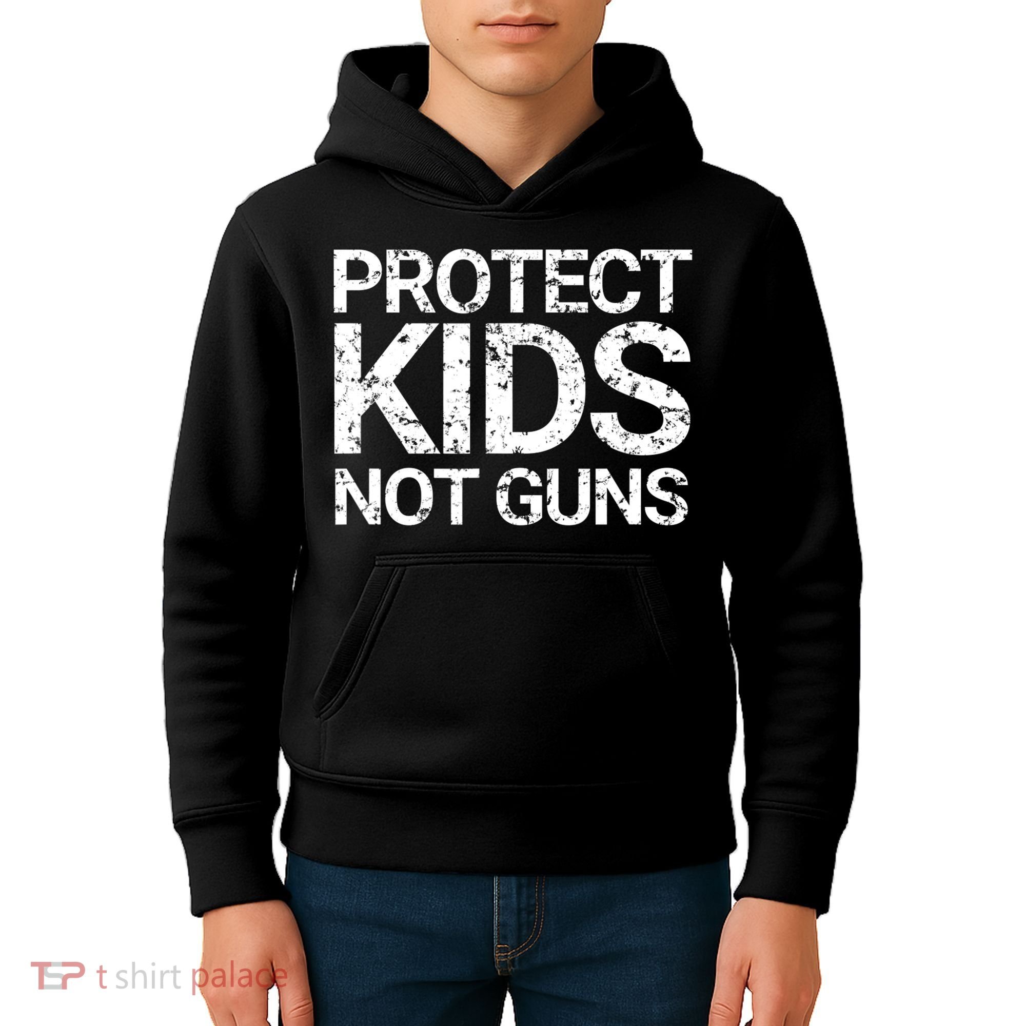Protect Kids Not Guns Faded Grunge Kids Hoodie