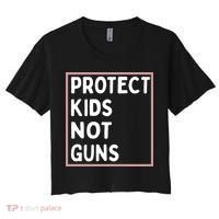 Protect Kids Not Guns End Gun Violence Uvalde Strong Women's Crop Top Tee thumb 0