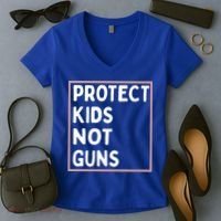 Protect Kids Not Guns End Gun Violence Uvalde Strong Women's V-Neck T-Shirt thumb 2