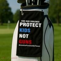 Protect Kids Not Guns #JusticeForUvalde Golf Towel thumb 2