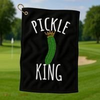 Pickle King Pickles Vegan Pickle Gift Golf Towel thumb 1