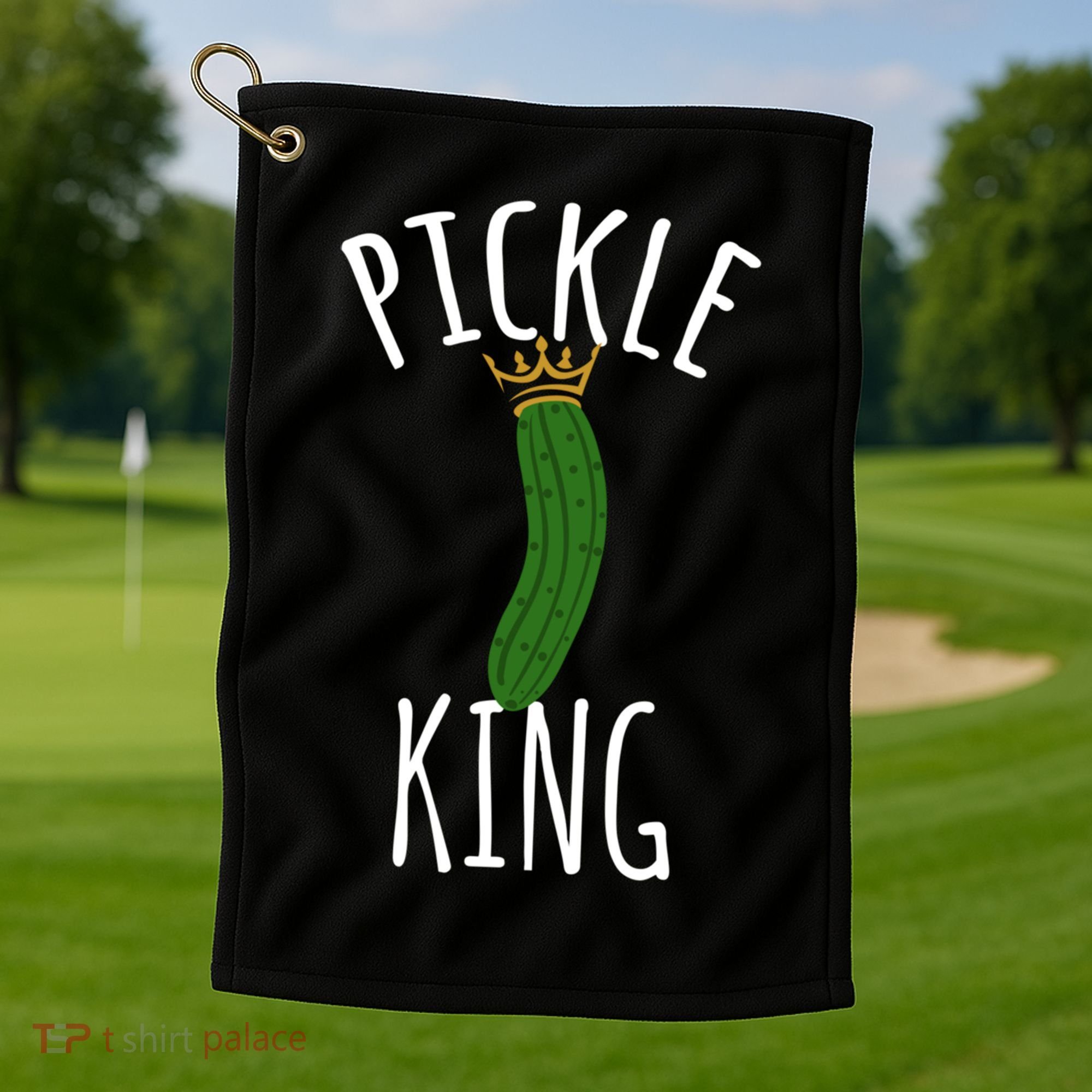 Pickle King Pickles Vegan Pickle Gift Golf Towel
