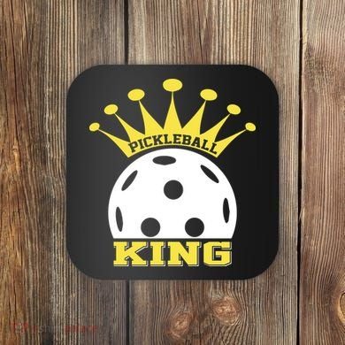 Pickleball King Paddles Player Gift Coaster