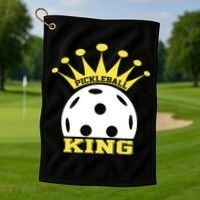 Pickleball King Paddles Player Gift Golf Towel thumb 1