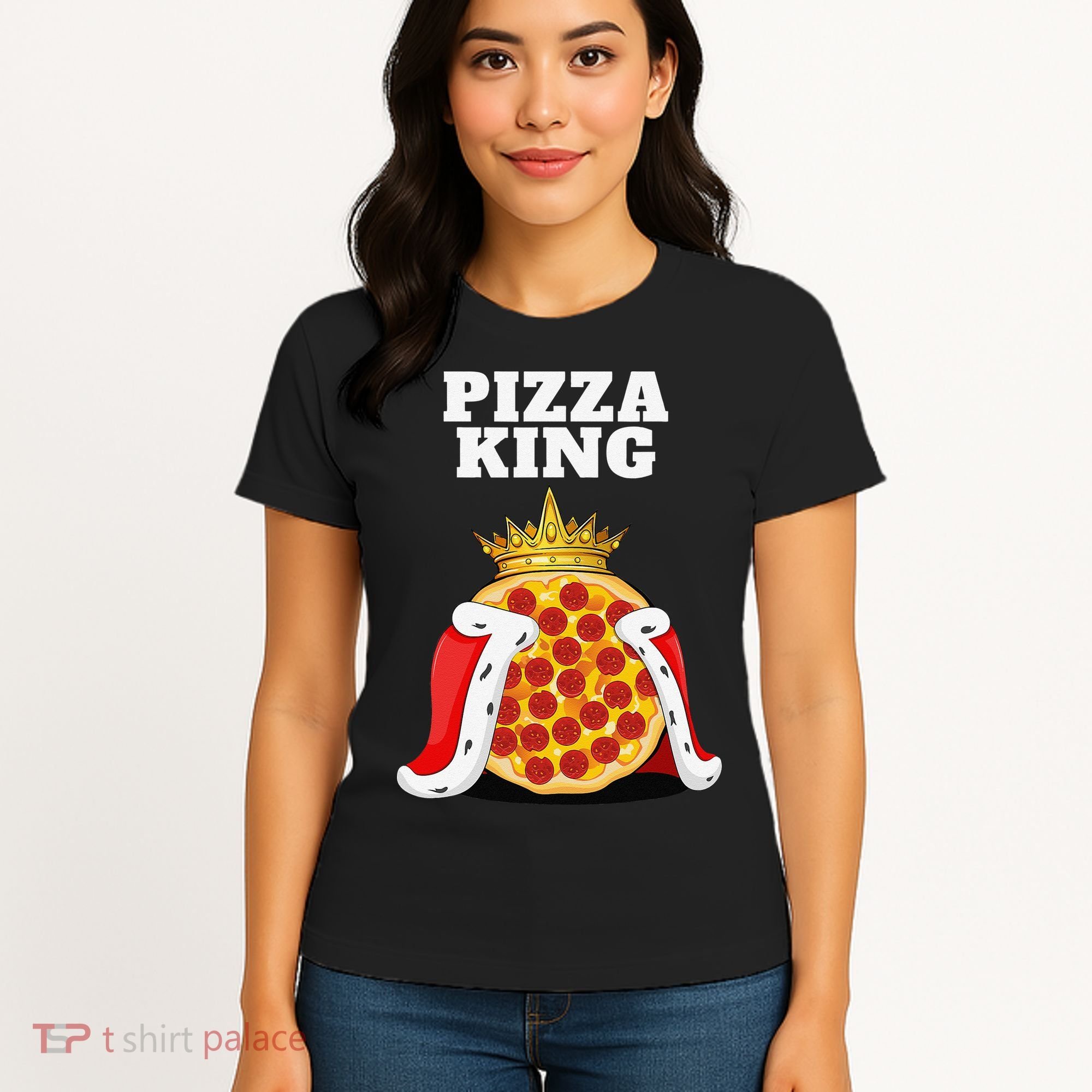 Pizza King Pizza Lover Cute Pizza Funny Foodie Women's T-Shirt