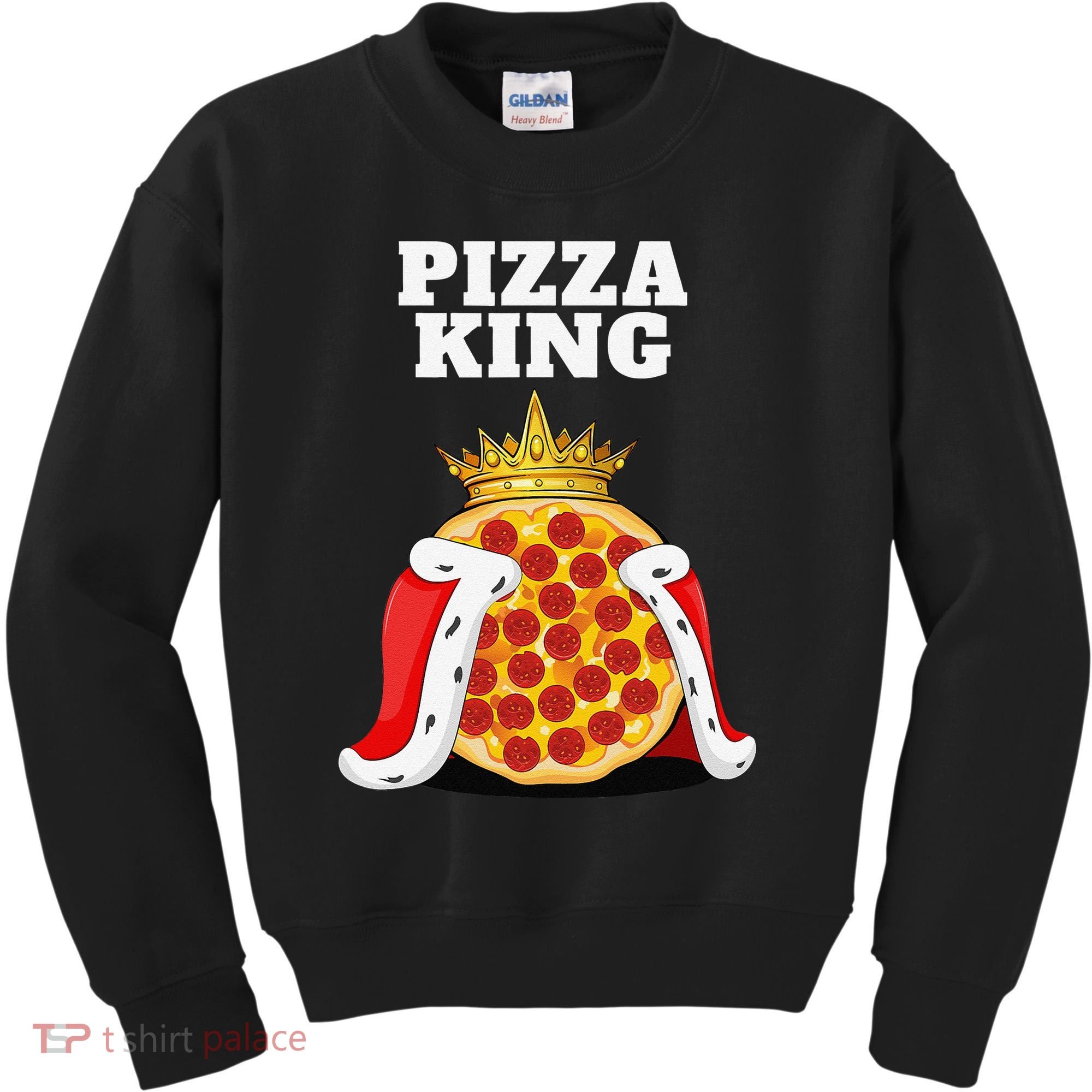Pizza King Pizza Lover Cute Pizza Funny Foodie Kids Sweatshirt