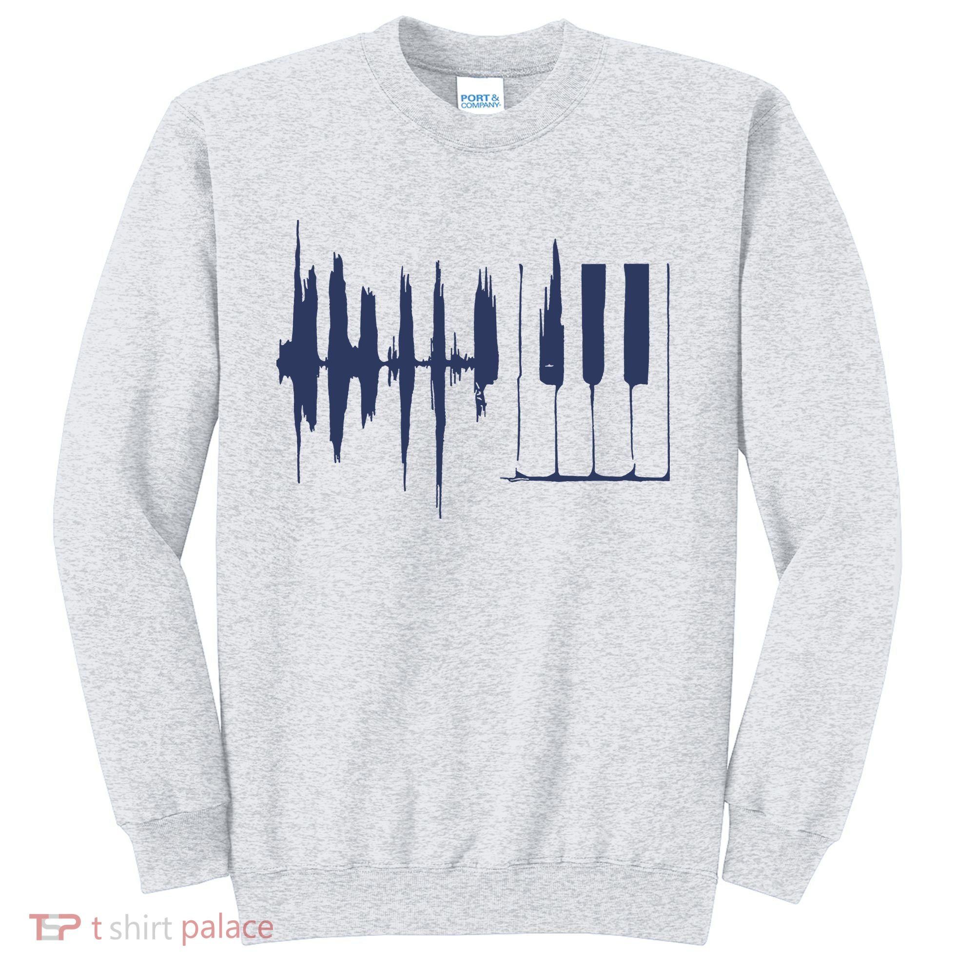Piano Keys Sound Wave Keyboard Sweatshirt