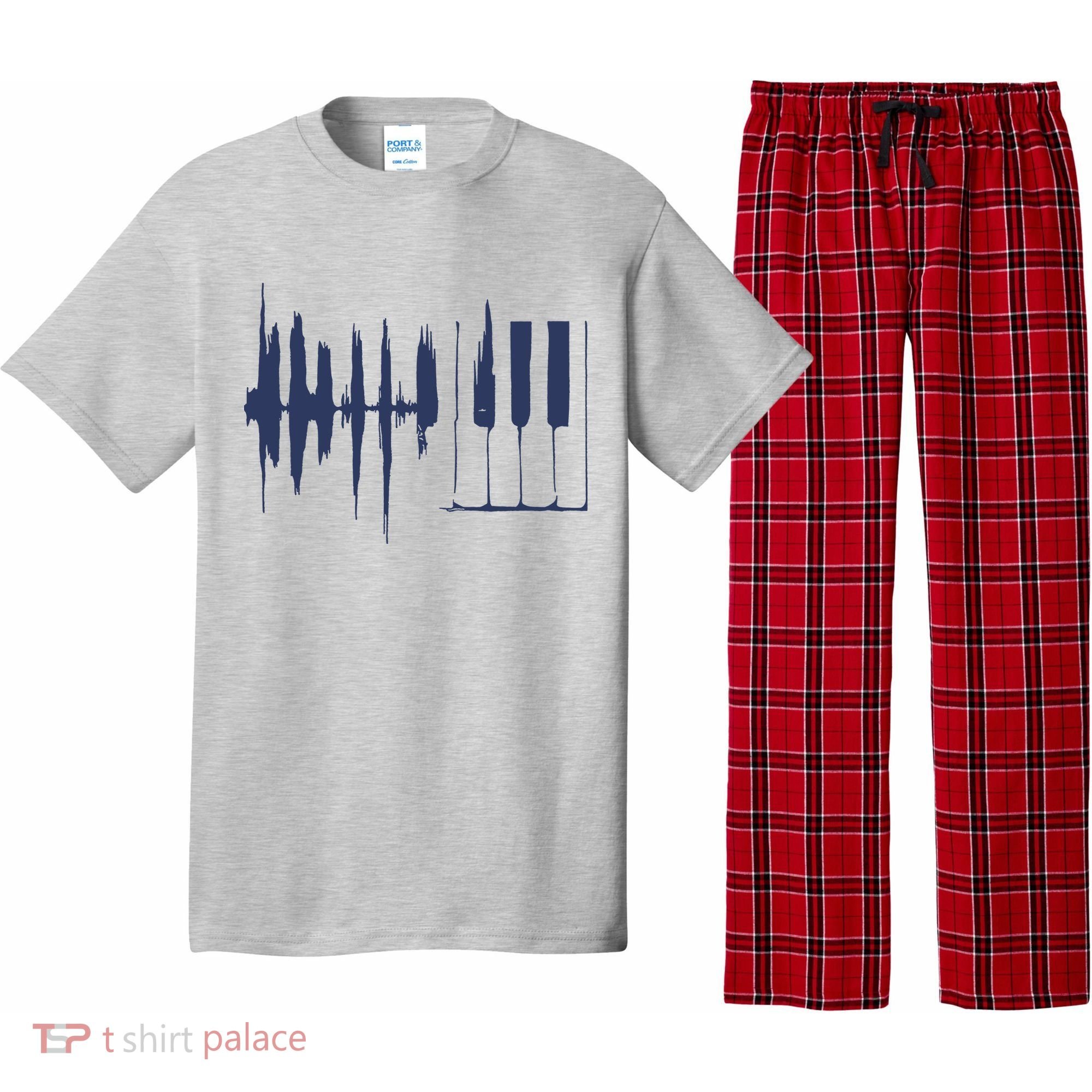 Piano Keys Sound Wave Keyboard Pajama Set