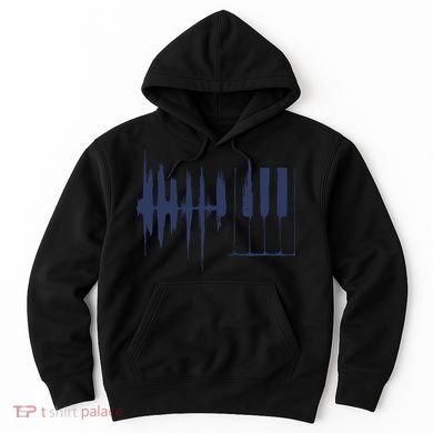 Piano Keys Sound Wave Keyboard Hoodie