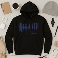 Piano Keys Sound Wave Keyboard Hoodie thumb 3