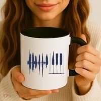 Piano Keys Sound Wave Keyboard Coffee Mug thumb 3