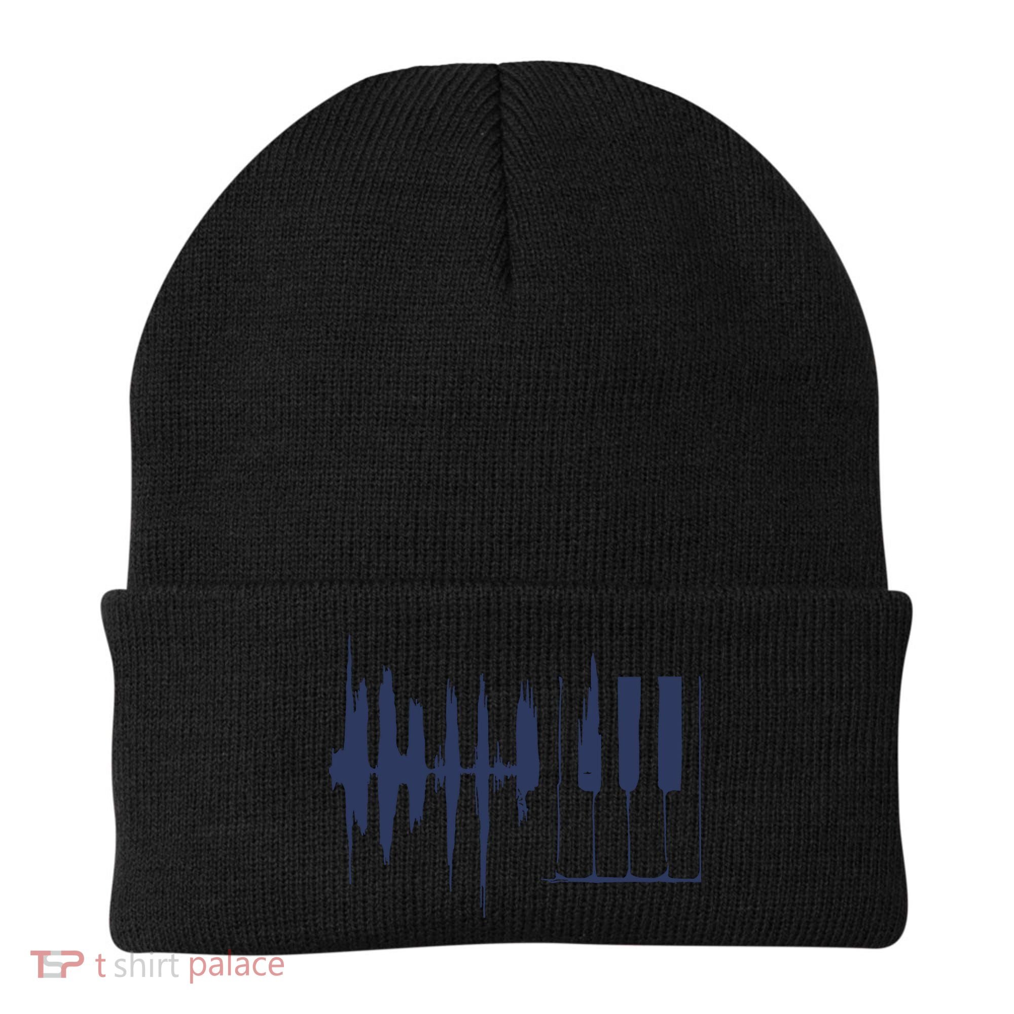 Piano Keys Sound Wave Keyboard Beanie