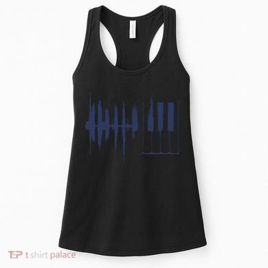 Piano Keys Sound Wave Keyboard Women's Tank Top