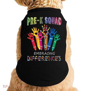 Pre K Squad Embracing Differences Autism SPED Teacher Doggie Tank