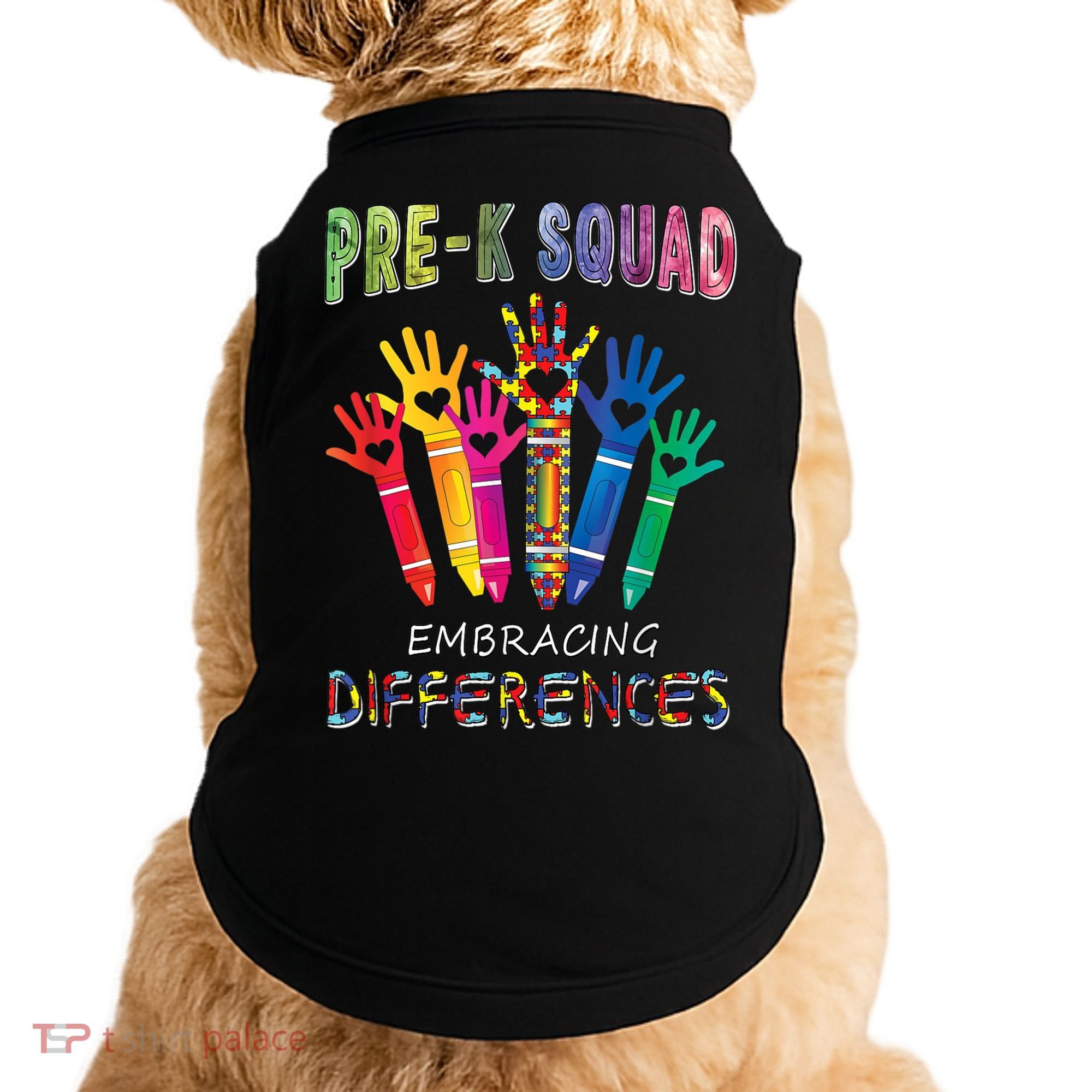 Pre K Squad Embracing Differences Autism SPED Teacher Doggie Tank