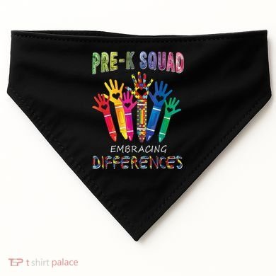 Pre K Squad Embracing Differences Autism SPED Teacher USA-Made Doggie Bandana