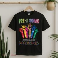 Pre K Squad Embracing Differences Autism SPED Teacher T-Shirt thumb 2