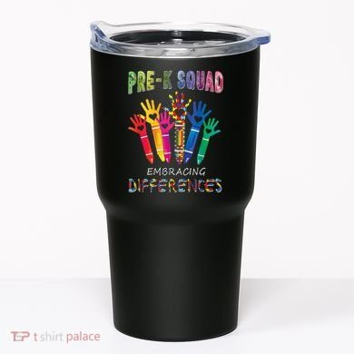 Pre K Squad Embracing Differences Autism SPED Teacher Tumbler