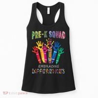 Pre K Squad Embracing Differences Autism SPED Teacher Women's Tank Top thumb 0
