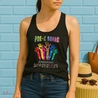 Pre K Squad Embracing Differences Autism SPED Teacher Women's Tank Top thumb 2