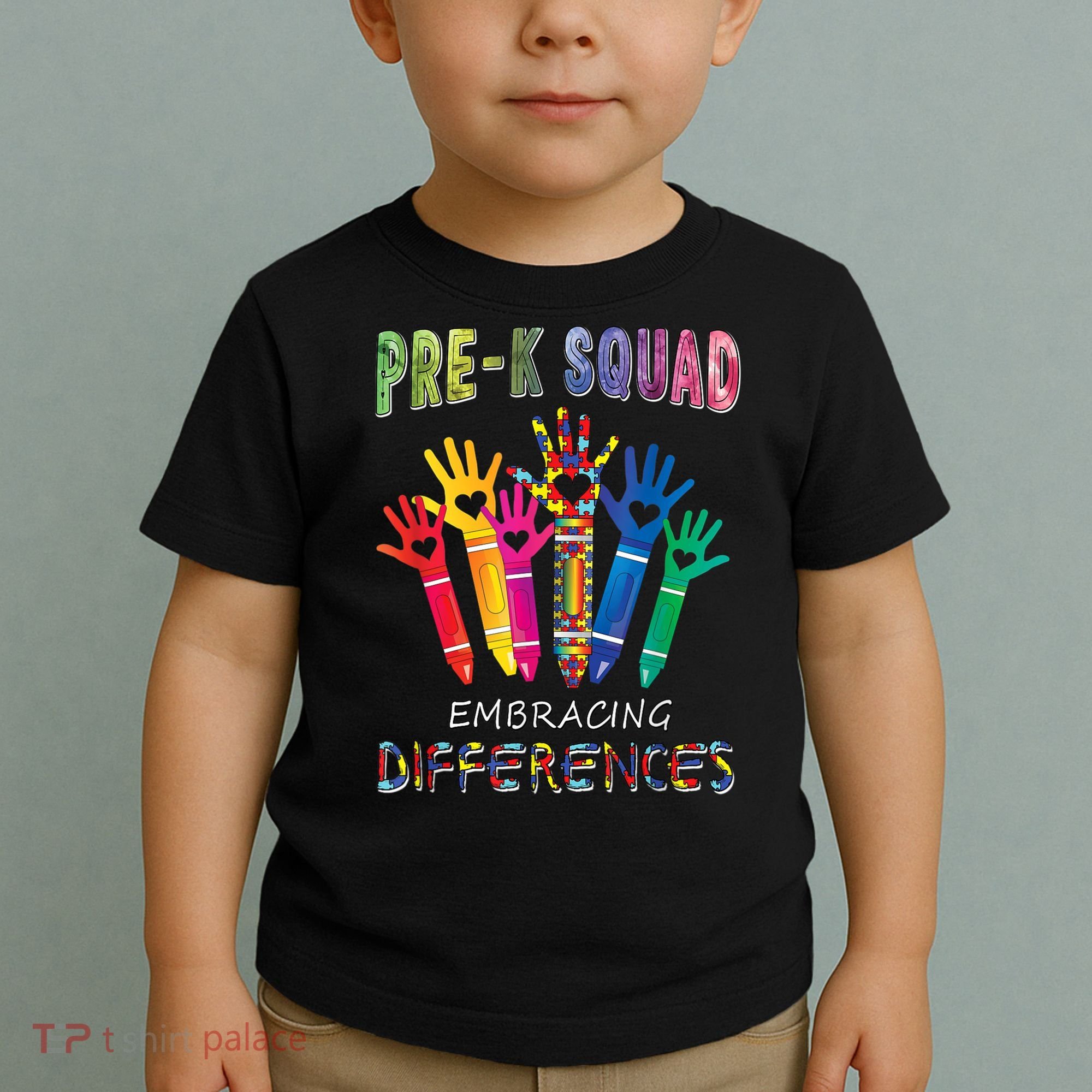 Pre K Squad Embracing Differences Autism SPED Teacher Toddler T-Shirt