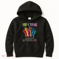 Pre K Squad Embracing Differences Autism SPED Teacher Kids Hoodie thumb 0