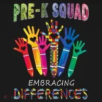 Pre K Squad Embracing Differences Autism SPED Teacher Kids Hoodie thumb 5