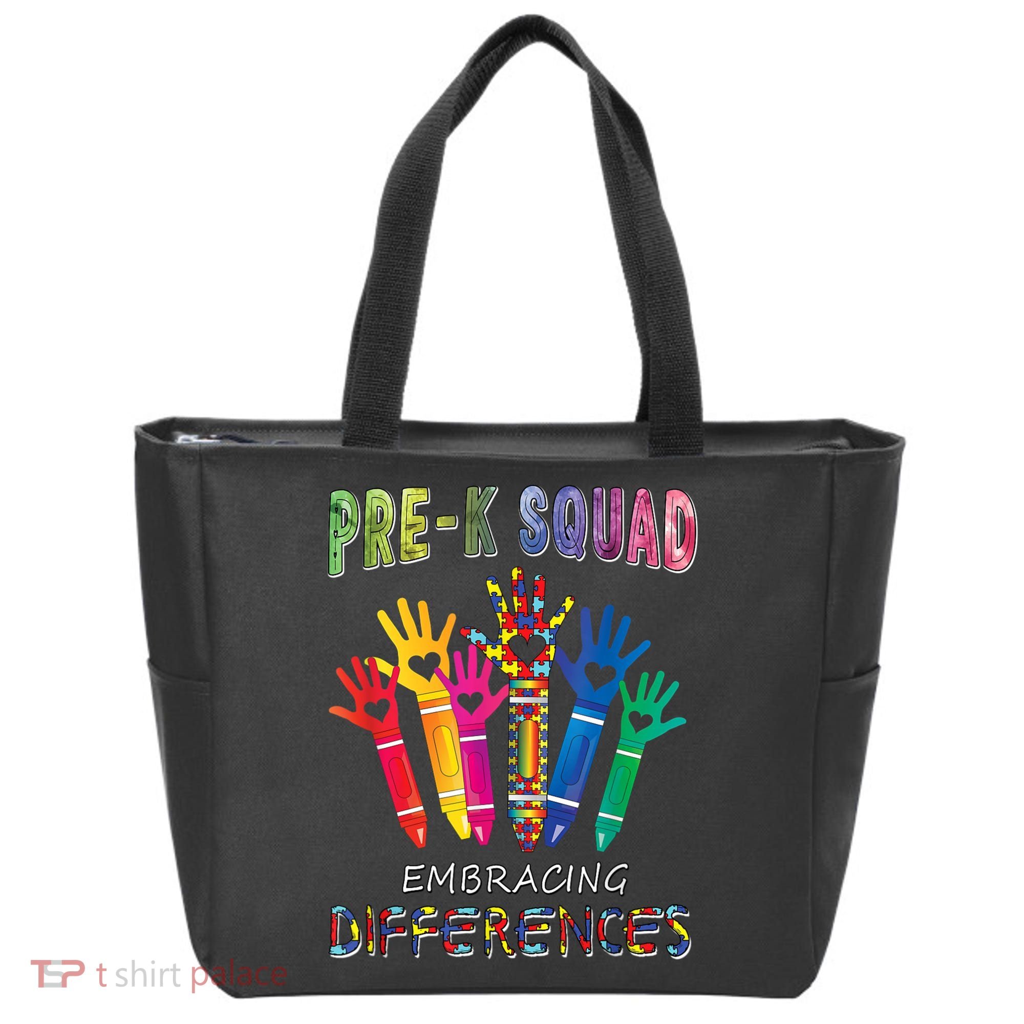 Pre K Squad Embracing Differences Autism SPED Teacher Tote Bag