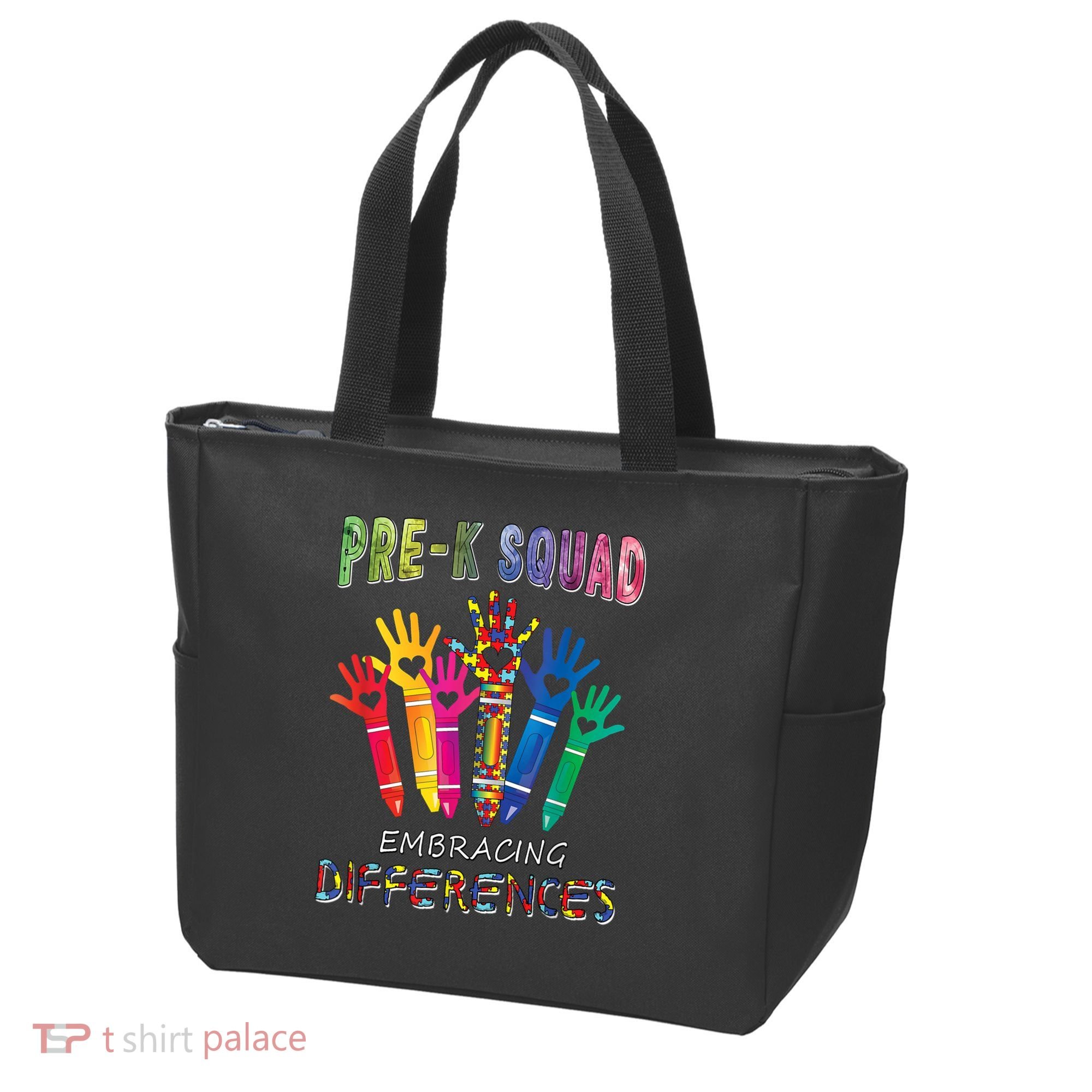 Pre K Squad Embracing Differences Autism SPED Teacher Tote Bag