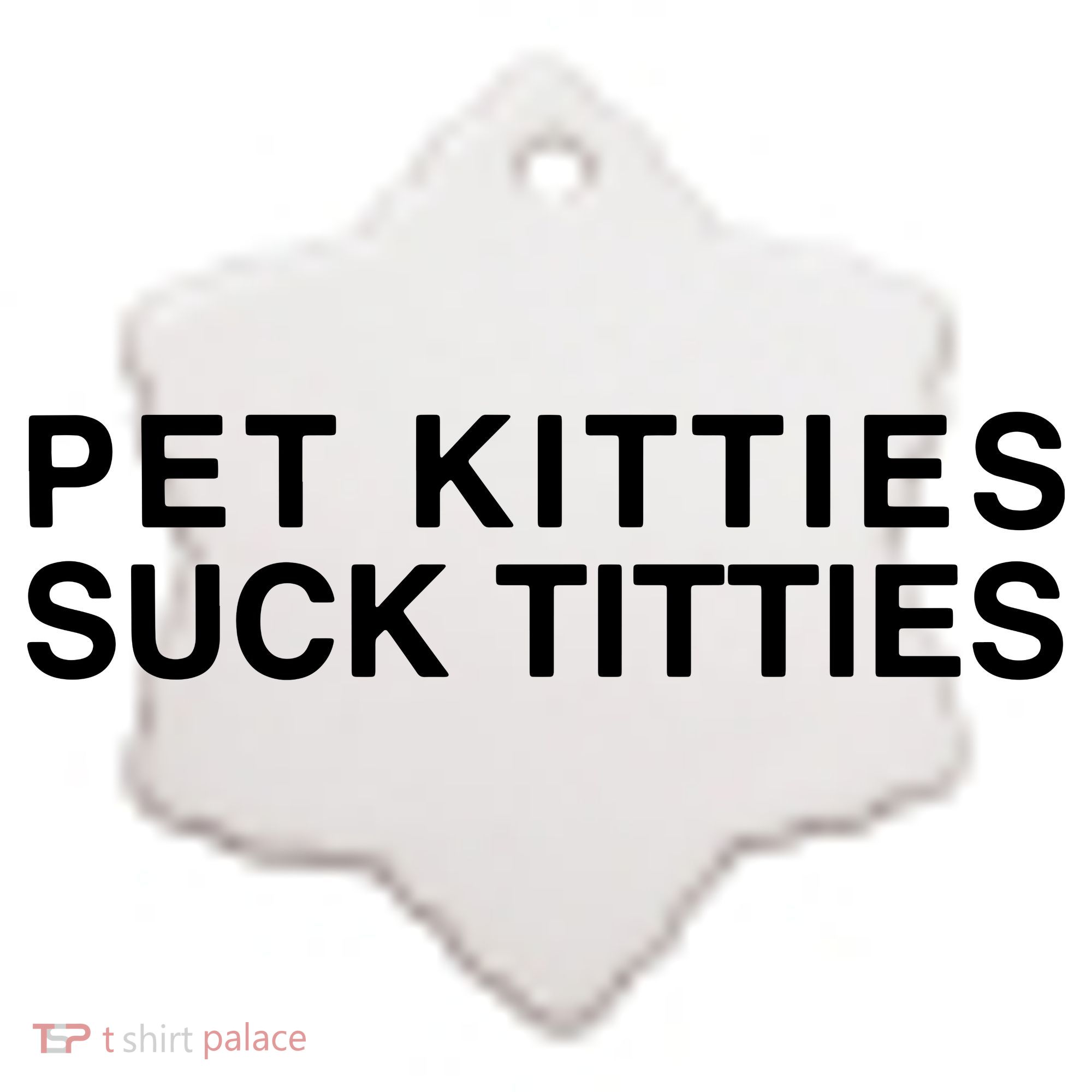 Pet Kitties Suck Titties Joke Ceramic Ornament